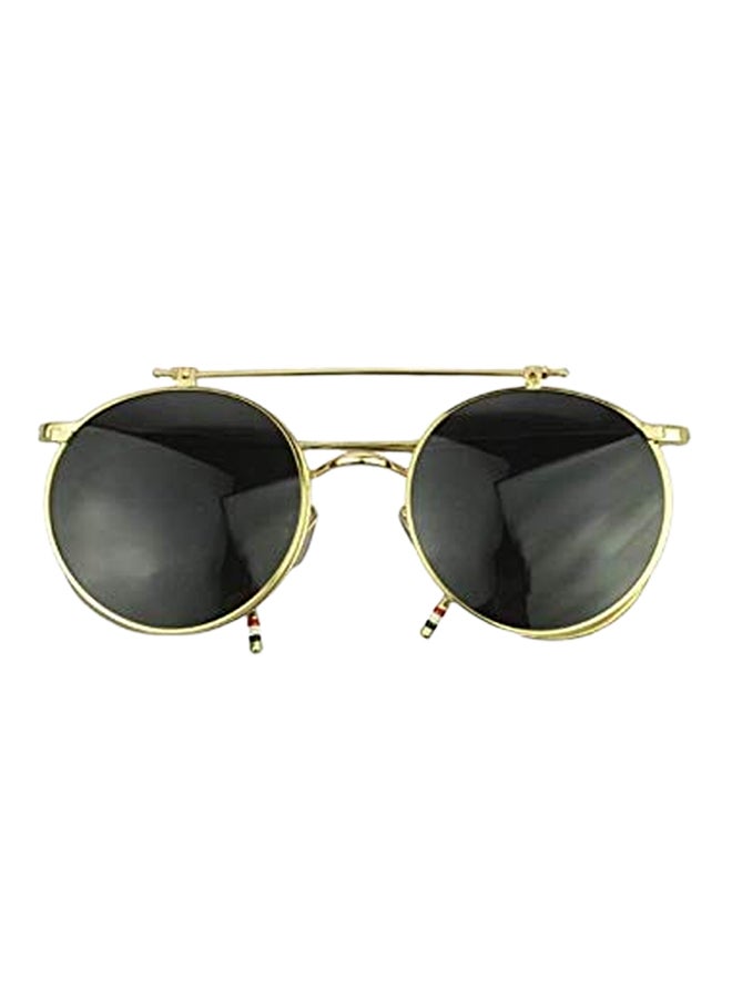 Flip-Up Mirror Round Sunglasses