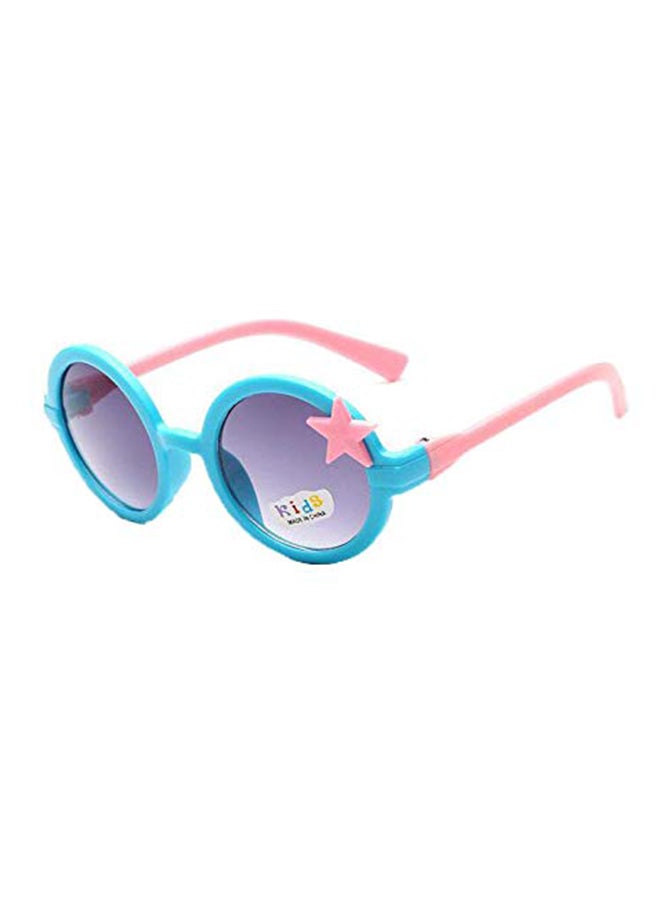Girls' Korean Round Frame Anti UV Floral SunGlasses