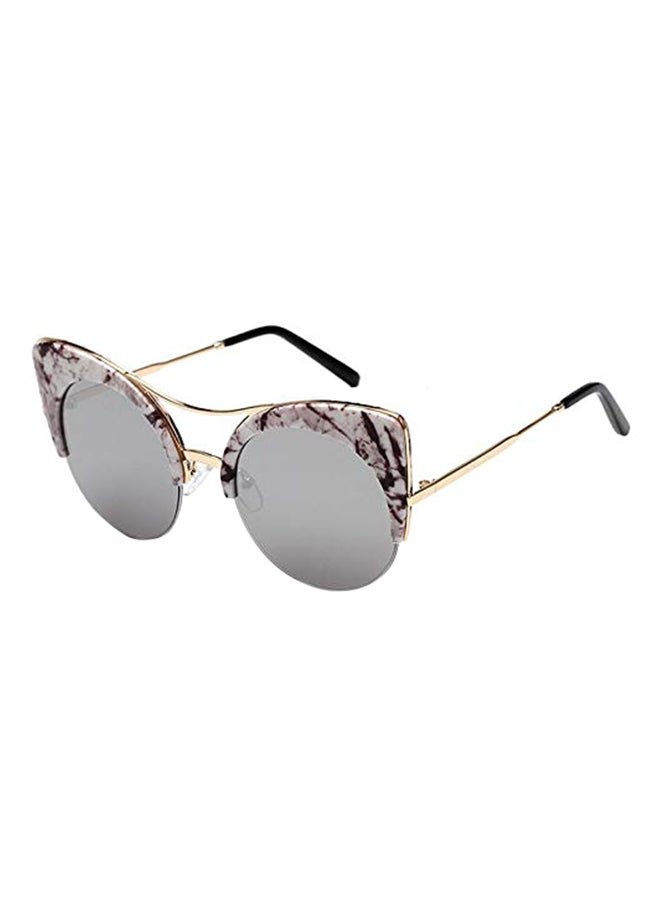Women's Fashion Cat Eye Shape Round Frame Sunglasses -