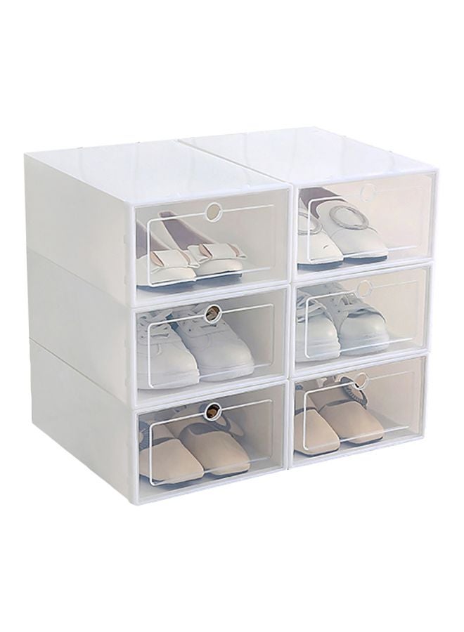 SAPU 6-Piece Stackable Shoes Storage Rack White 47x34x39cm