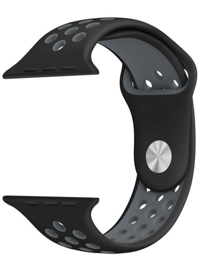 Generic - Breathable Watch Band For Apple Watch Black/Grey - Image 1