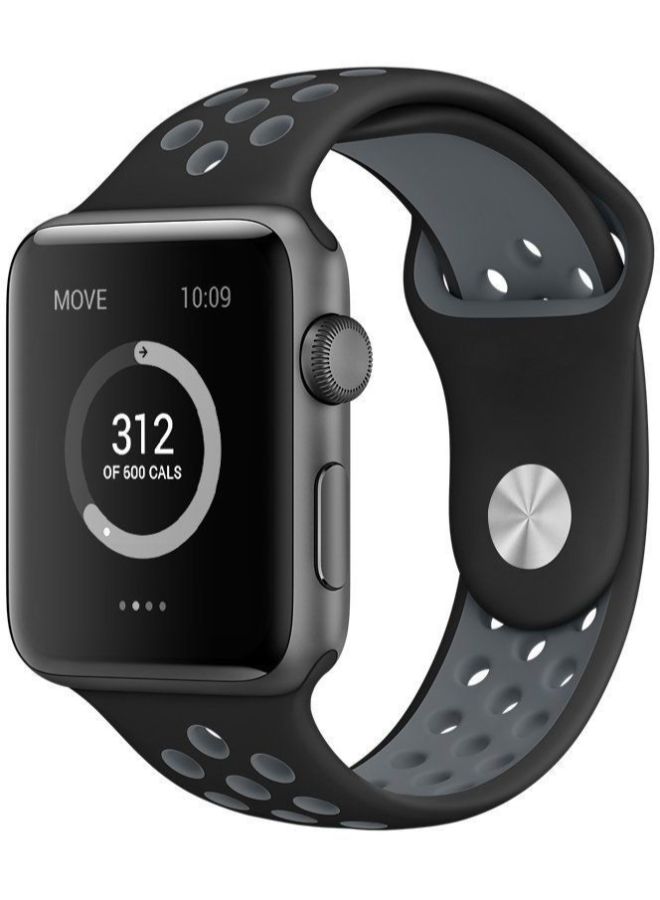 Generic - Breathable Watch Band For Apple Watch Black/Grey - Image 1
