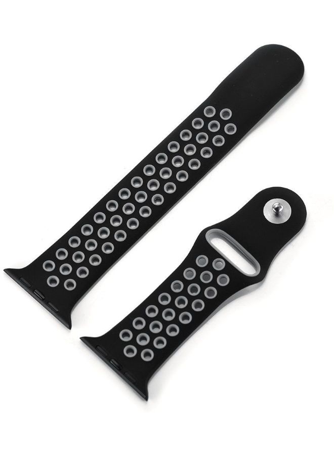 Generic - Breathable Watch Band For Apple Watch Black/Grey - Image 1