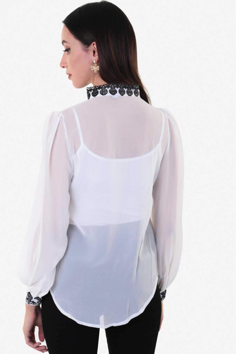 Raw Orange - Embroided Top White - Image 1