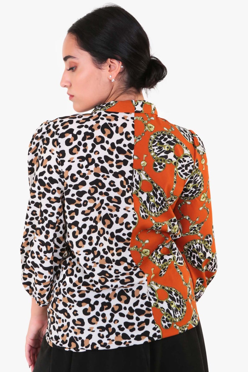 Raw Orange Mix Printed Top Multicolour  - Image 2