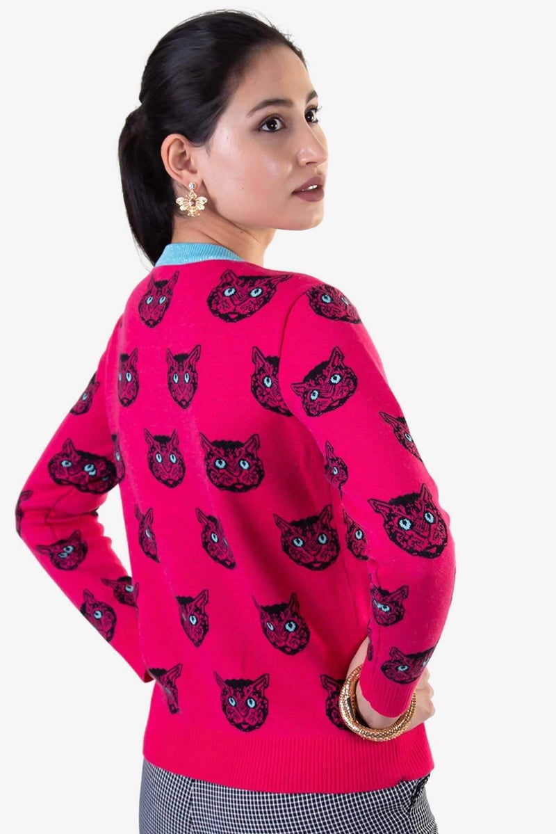 Raw Orange Cat Love Sweater Pink  - Image 2