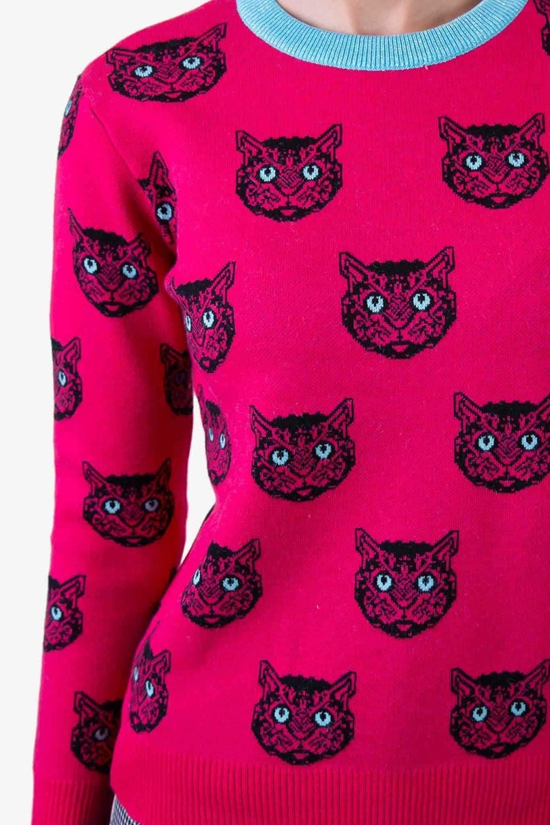 Raw Orange Cat Love Sweater Pink  - Image 3