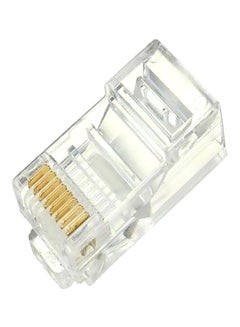 100-Piece Ethernet RJ45 Connector Set Clear/Gold