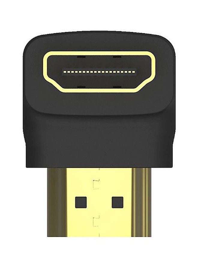 ماركة غير محددة محول HDMI بتصميم زاوية للجهة اليمنى أسود/ذهبي/رمادي  - Image 1