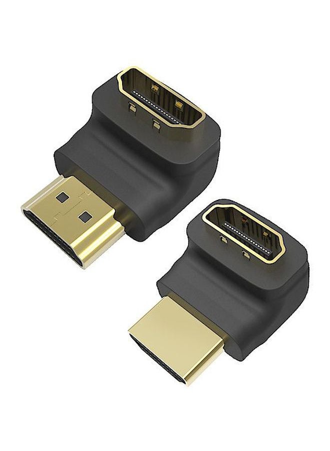 ماركة غير محددة محول HDMI بتصميم زاوية للجهة اليمنى أسود/ذهبي/رمادي  - Image 2