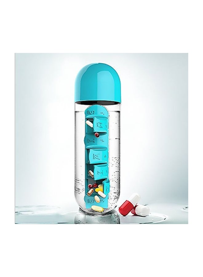 Generic - Plastic Pill Organizer Water Bottle Green/Clear 23x7.5cm - Image 1
