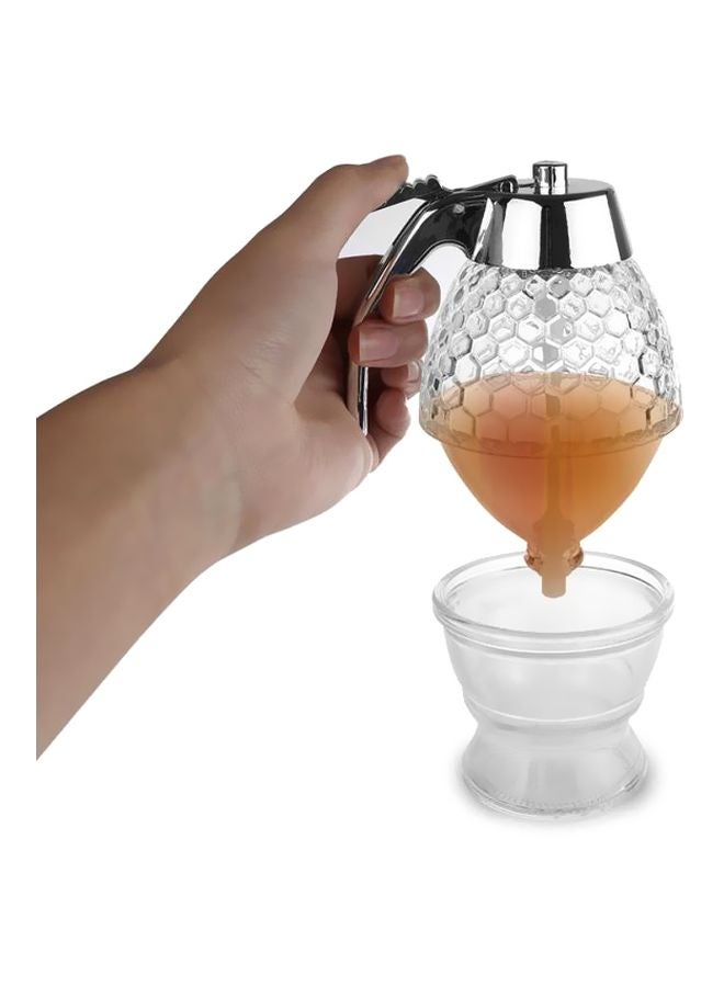 موزع عسل محمول شفاف/فضي - Image 2