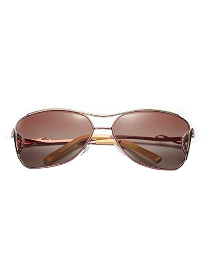 Women's UV Protection Metal Frame Oval Sunglasses - Image 1