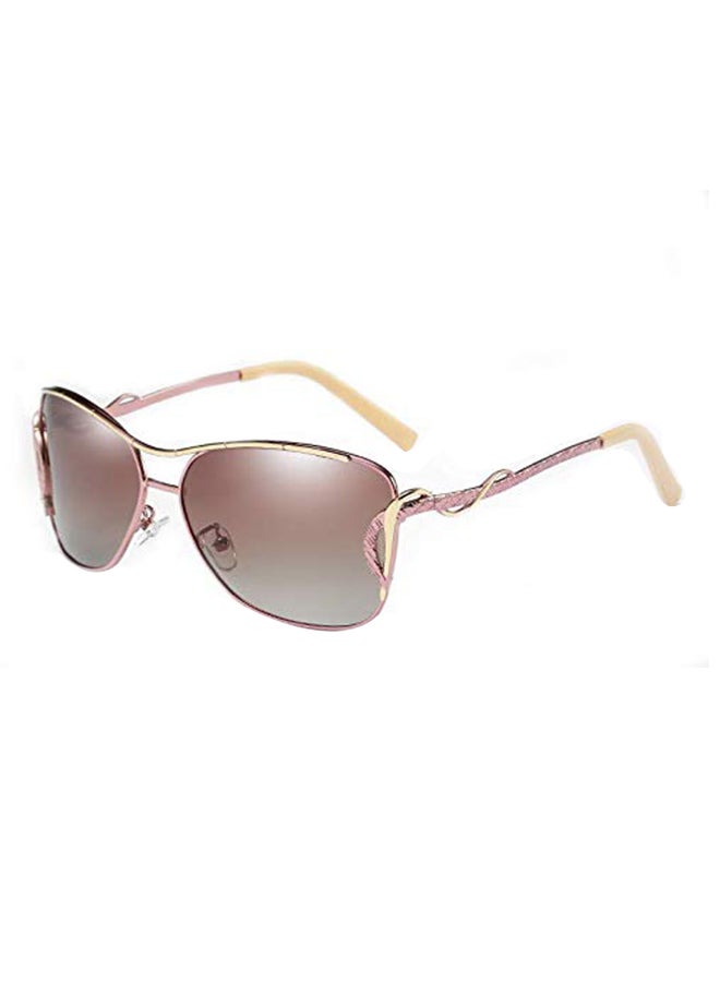 Women's UV Protection Metal Frame Oval Sunglasses - Image 2