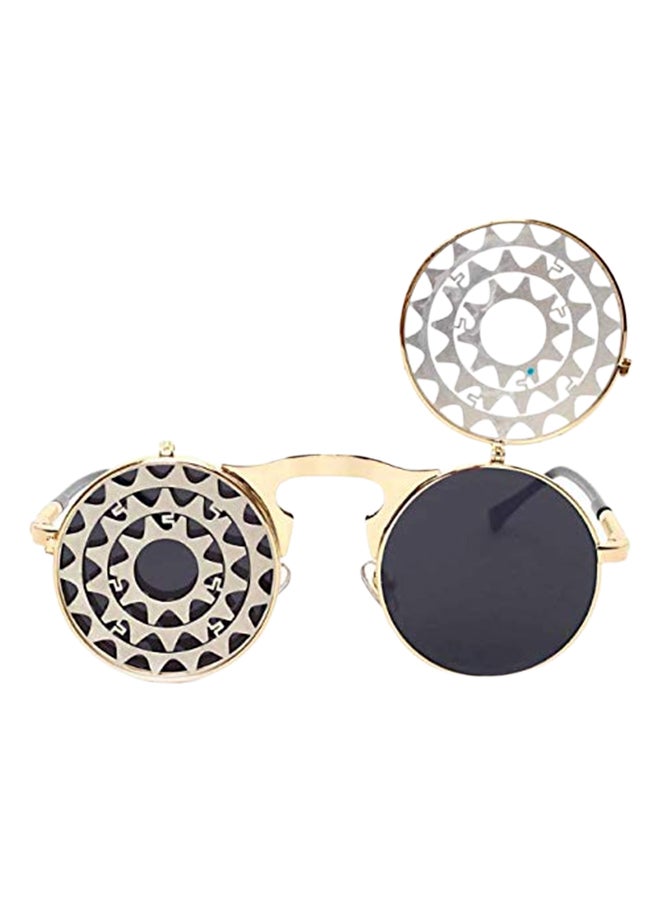 Fashion Punk Flip Round Retro Frame Sunglasses - Image 2