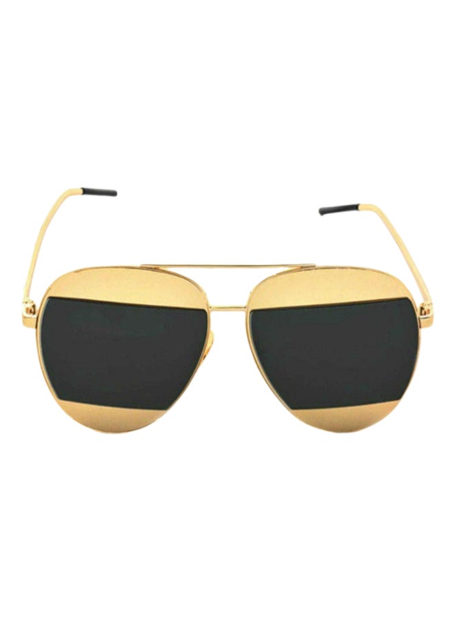Fashion Retro Split Mirror Pilot Sunglasses - Image 1