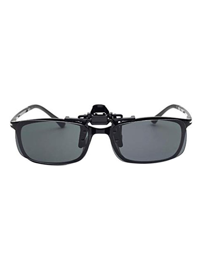 Driving Night Vision Clips-On Rectangle Sunglasses - Image 1