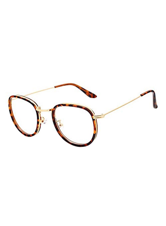 Classic Leopard Grain Metal Oval Eyeglasses - Image 2