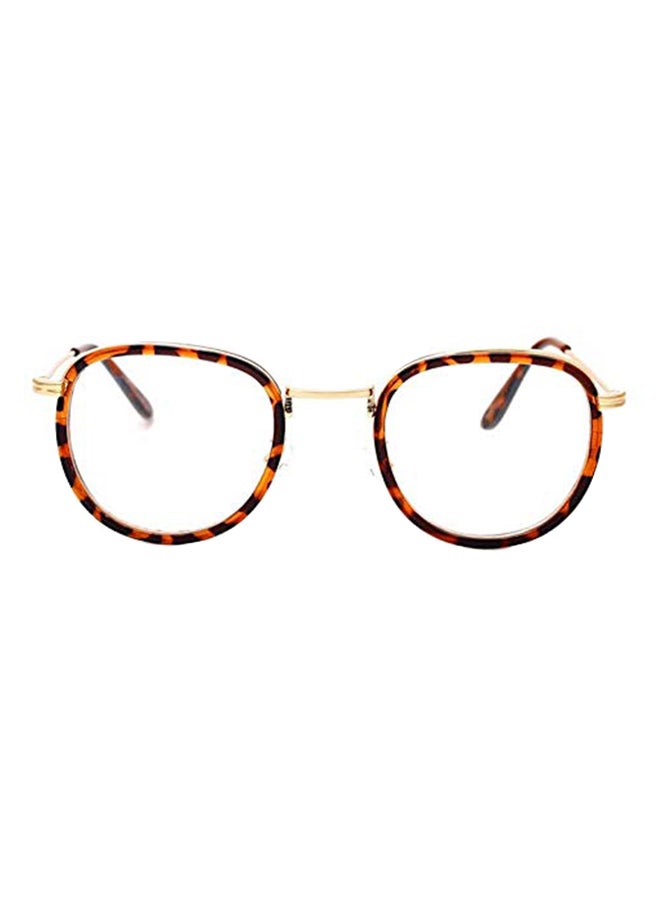 Classic Leopard Grain Metal Oval Eyeglasses - Image 1