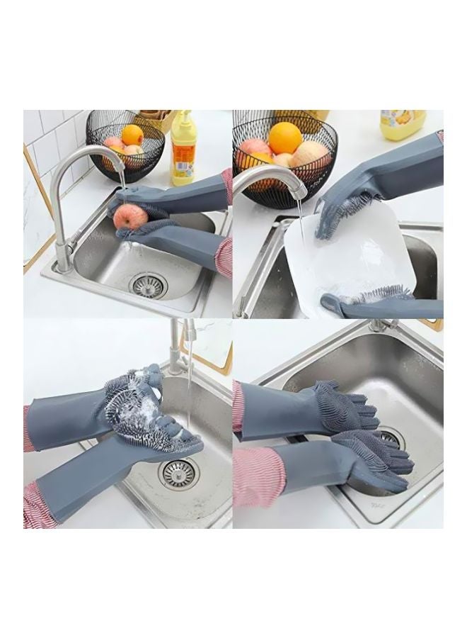 قفاز غسل الصحون رمادي 13.5x6x1بوصة - Image 2