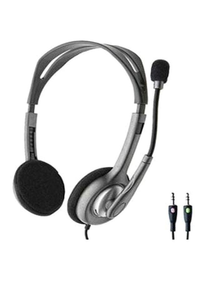 Logitech On-Ear Stereo Headphone With Mic Grey/Black  - Image 2