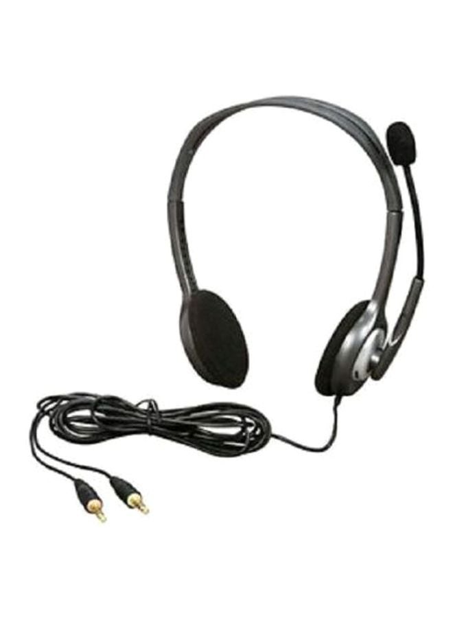 Logitech On-Ear Stereo Headphone With Mic Grey/Black  - Image 1