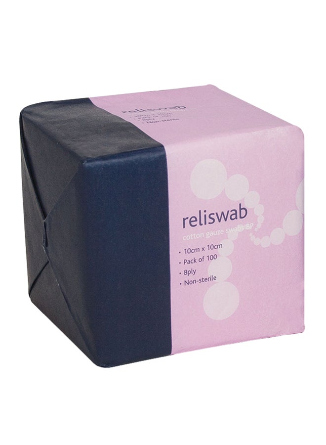 Reliswab Cotton Gauze Swabs BP 10X10Cm Pack Of 100
