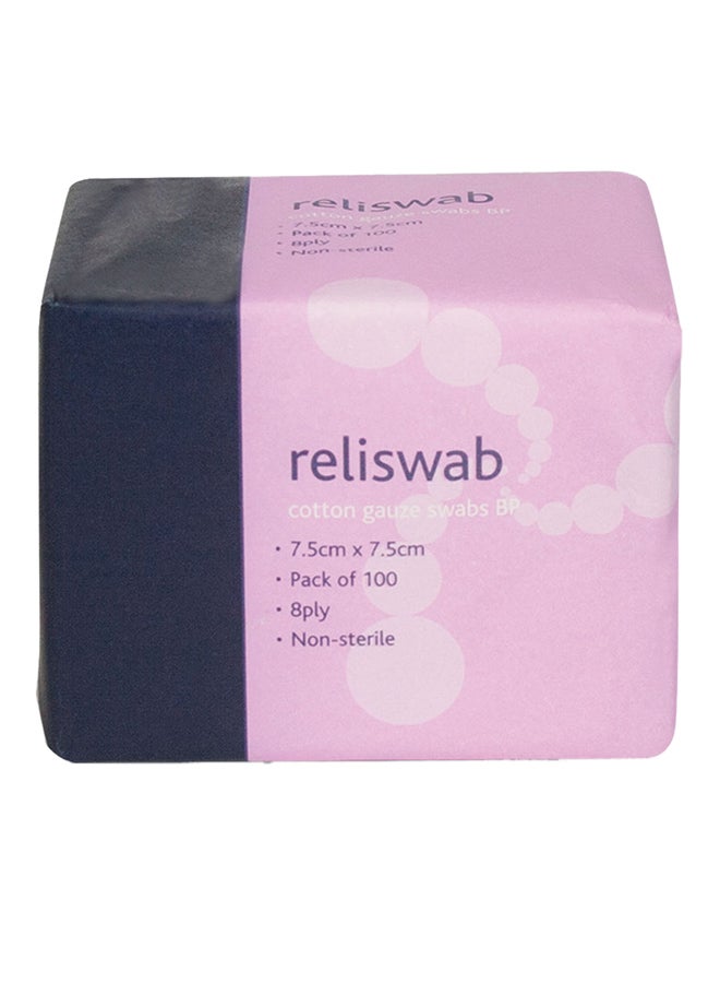 Reliswab Cotton Gauze Swabs BP, Non Sterile, Pack Of 100