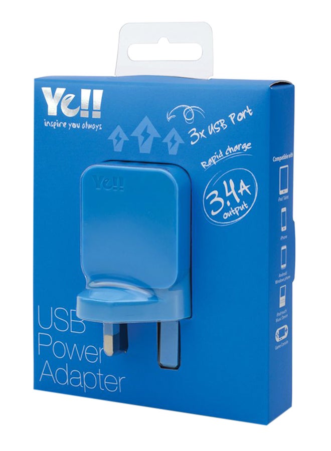 محول تيار مزود بعدد 3 منافذ USB أزرق - v1566304343/N28940080A_2