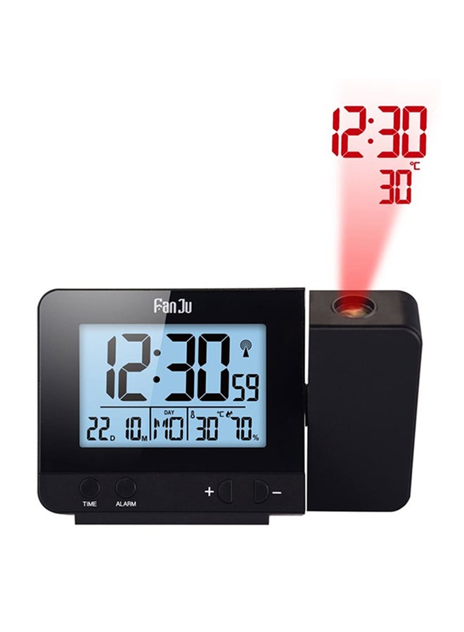 ساعة منبه بإضاءة LED اقتصادية مزودة بجهاز بروجيكتور لعرض الوقت قابل للدوران بزاوية 180 درجة أسود 13.5x3.5x8.5Ø³Ù†ØªÙŠÙ…ØªØ±