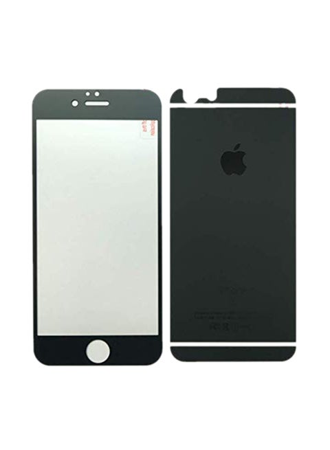 Front And Back Frosted Plating Tempered Glass For Apple iPhone 6s Black/Clear