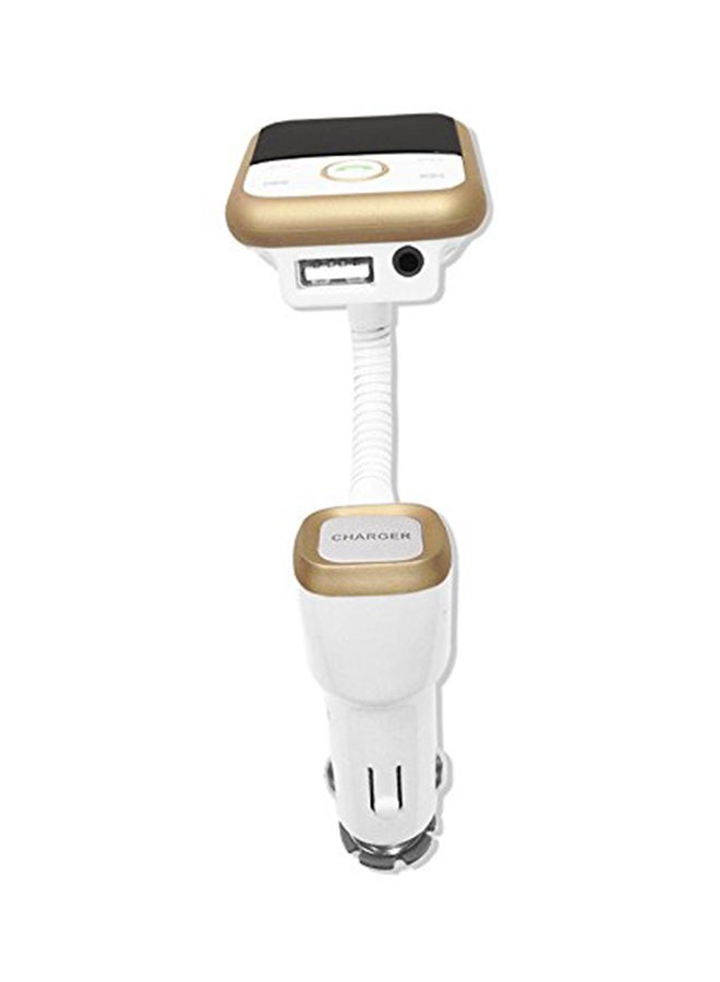Bluetooth Car Kit FM Transmitter B07M82BD28 White/Gold  - Image 3
