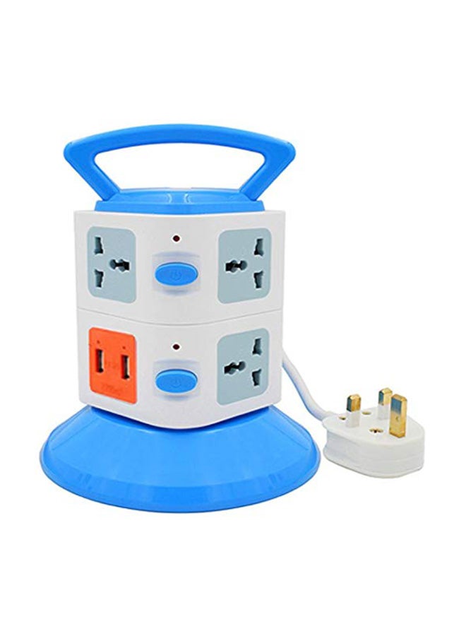 Generic 3 Way Vertical Power Extension Socket Multicolour 