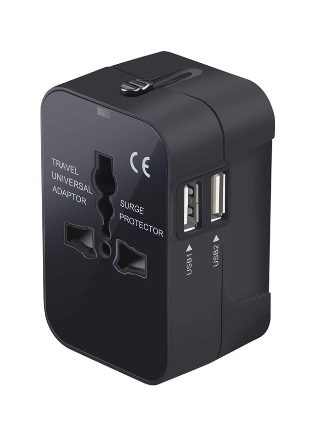 All In One Universal Travel Adapter Black - Image 1