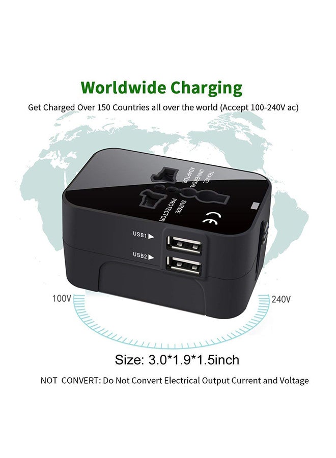 All In One Universal Travel Adapter Black - Image 4
