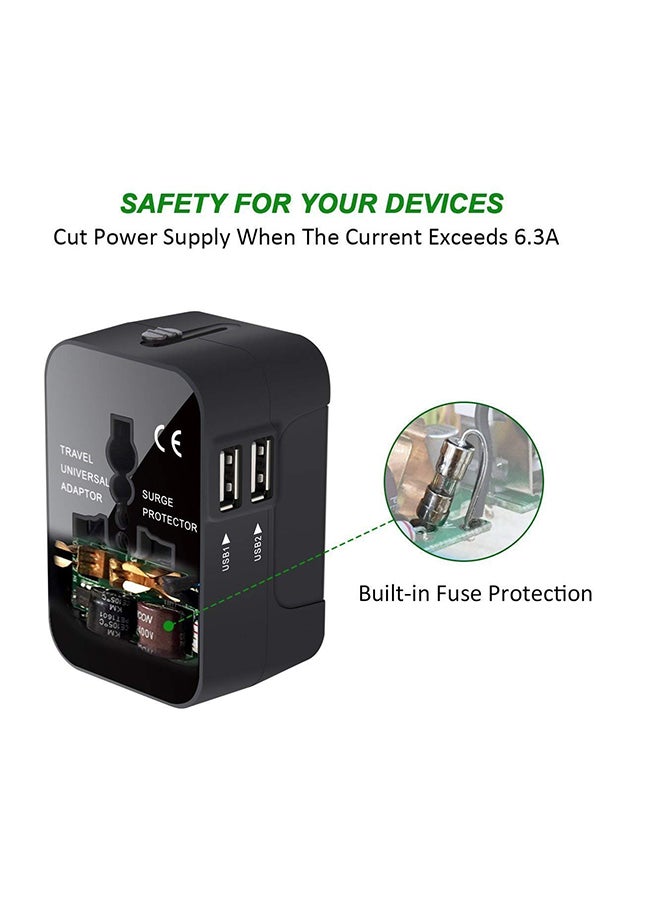 All In One Universal Travel Adapter Black - Image 5