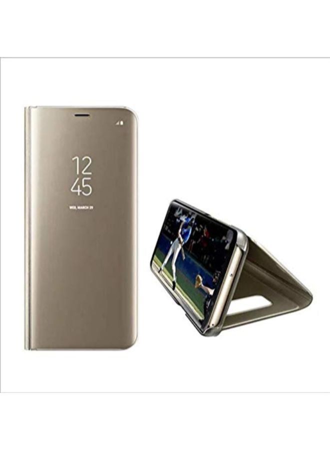 Mirror View Leather Protective Flip Case For Samsung Galaxy Note 9 Gold - Image 3