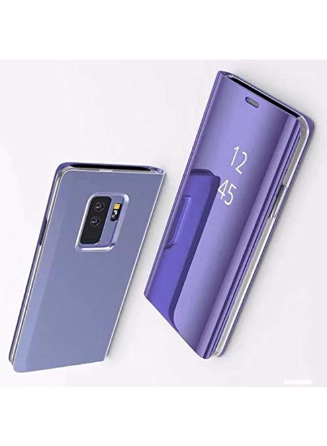 Mirror View Leather Protective Flip Case For Samsung Galaxy S9 Plus Purple - Image 2