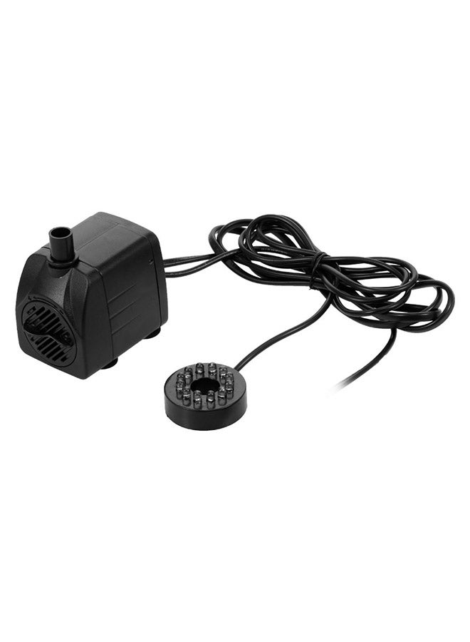 Ultra-Quiet USB Water Pump With 12-LED Light Black - Image 1