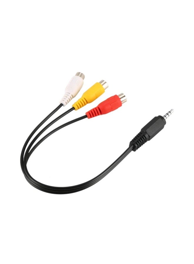 3.5mm Aux Male To Female Stereo Cable Black/Red/Yellow - Image 3