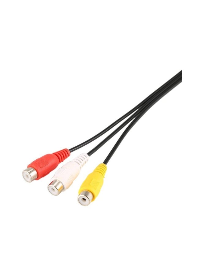 3.5mm Aux Male To Female Stereo Cable Black/Red/Yellow - Image 2