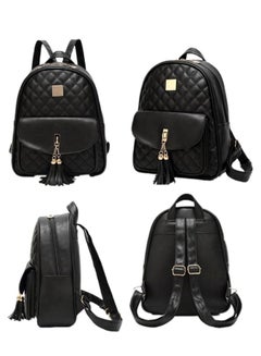 Generic 3-Piece Fashion Travel Backpack With Carrying Purse And Card Bag Set Black  - Image 2