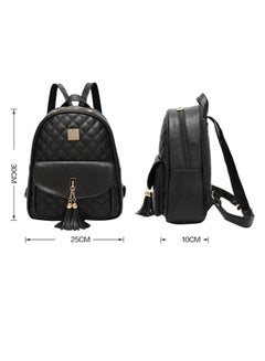 Generic 3-Piece Fashion Travel Backpack With Carrying Purse And Card Bag Set Black  - Image 3