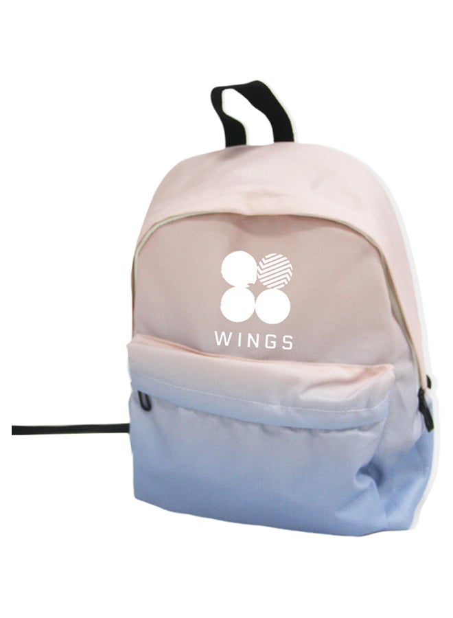 بي تي اس حقيبة ظهر مدرسية جراديانت بتصميم بسيط أزرق / بيج - Image 2