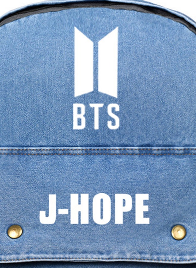 BTS Cowboy Collage Style Retro Backpack Blue  - Image 2
