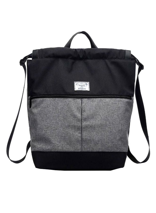 Waterproof Drawstring Sport Backpack Black/Grey - Image 1