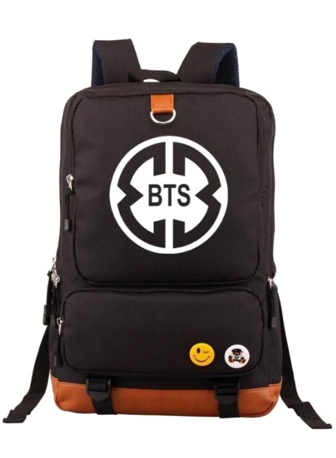 Fashionable Casual Laptop Backpack Black/Orange  - Image 1