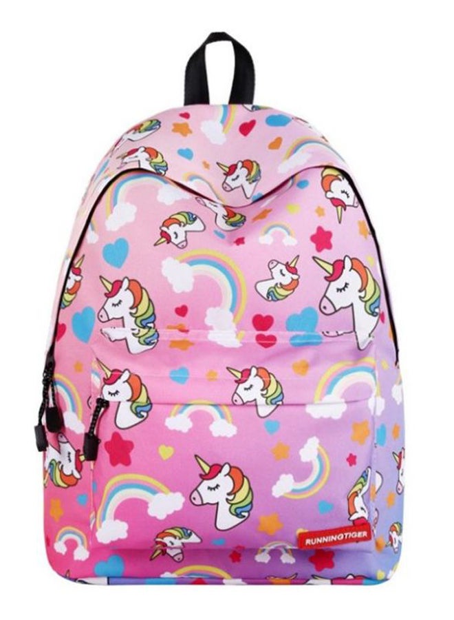 Generic - Cartoon Unicorn Printed School Backpack Multicolour - Image 1