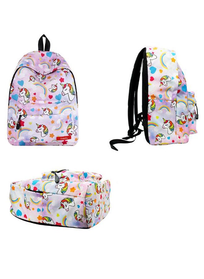 Generic - Cartoon Unicorn Printed School Backpack Multicolour - Image 1