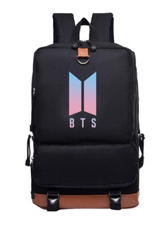 Bangtan Boys BTS Logo Printed Backpack Black/Brown  - Image 1